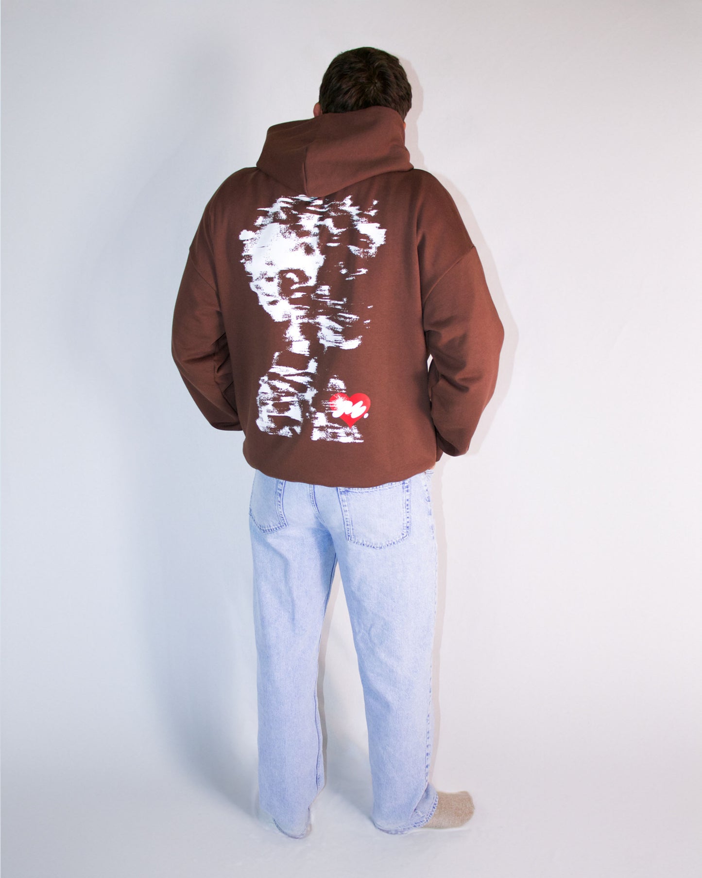 "LOVE WINS" OVERSIZED HOODIE - BROWN
