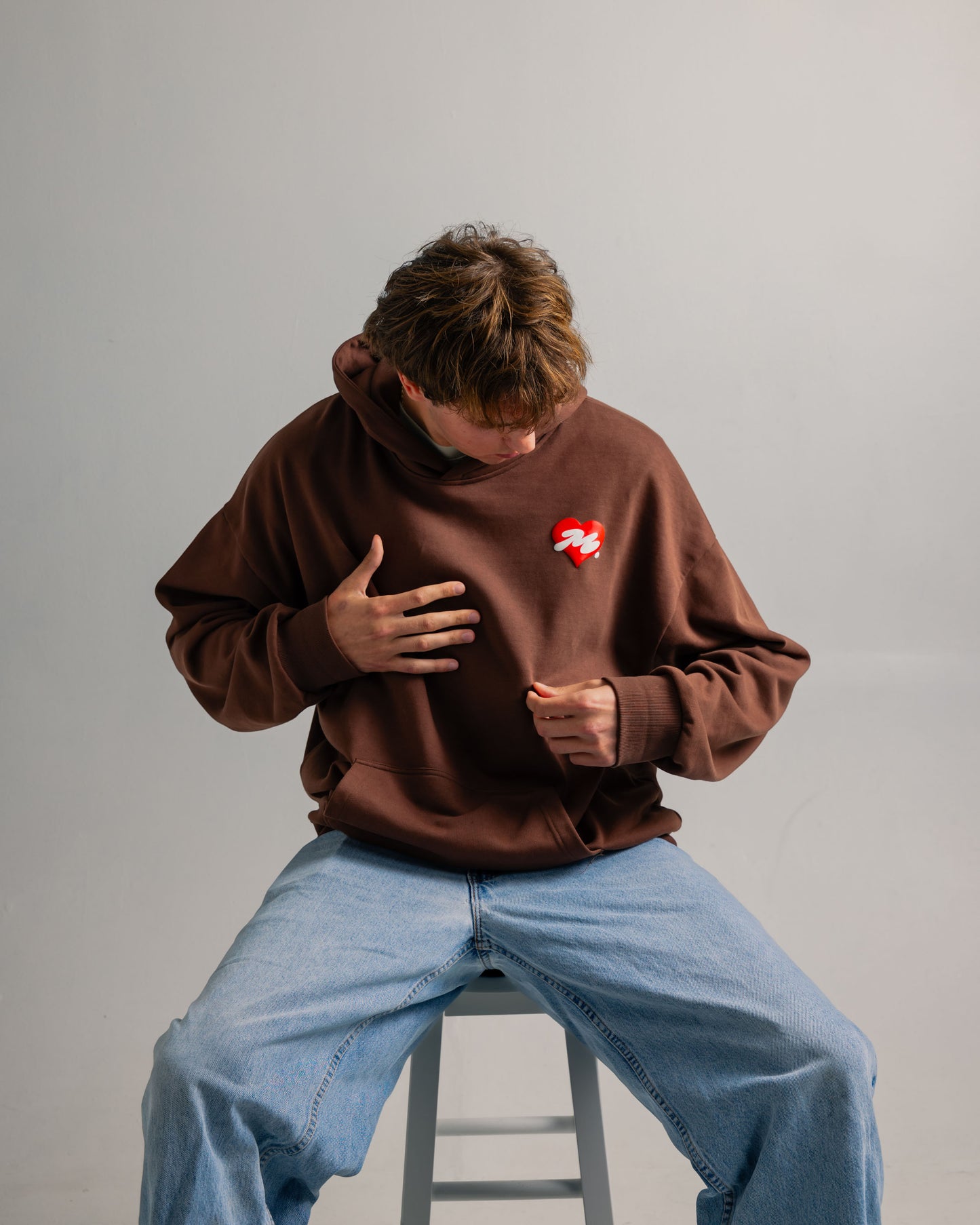 "LOVE WINS"  OVERSIZED HOODIE - BROWN