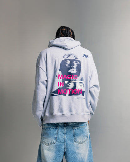 "MAGIC IN MOTION" OVERSIZED HOODIE - GREY